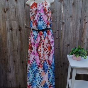 NWT Women's Lily Rose Long Beach Multicolored Dress Size Medium
